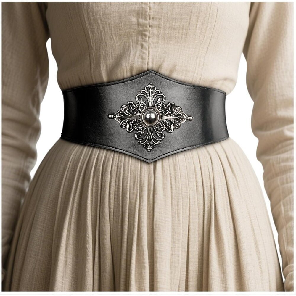 Women's Faux Leather Viking Corset Belt Medieval Renaissance Halloween Cosplay